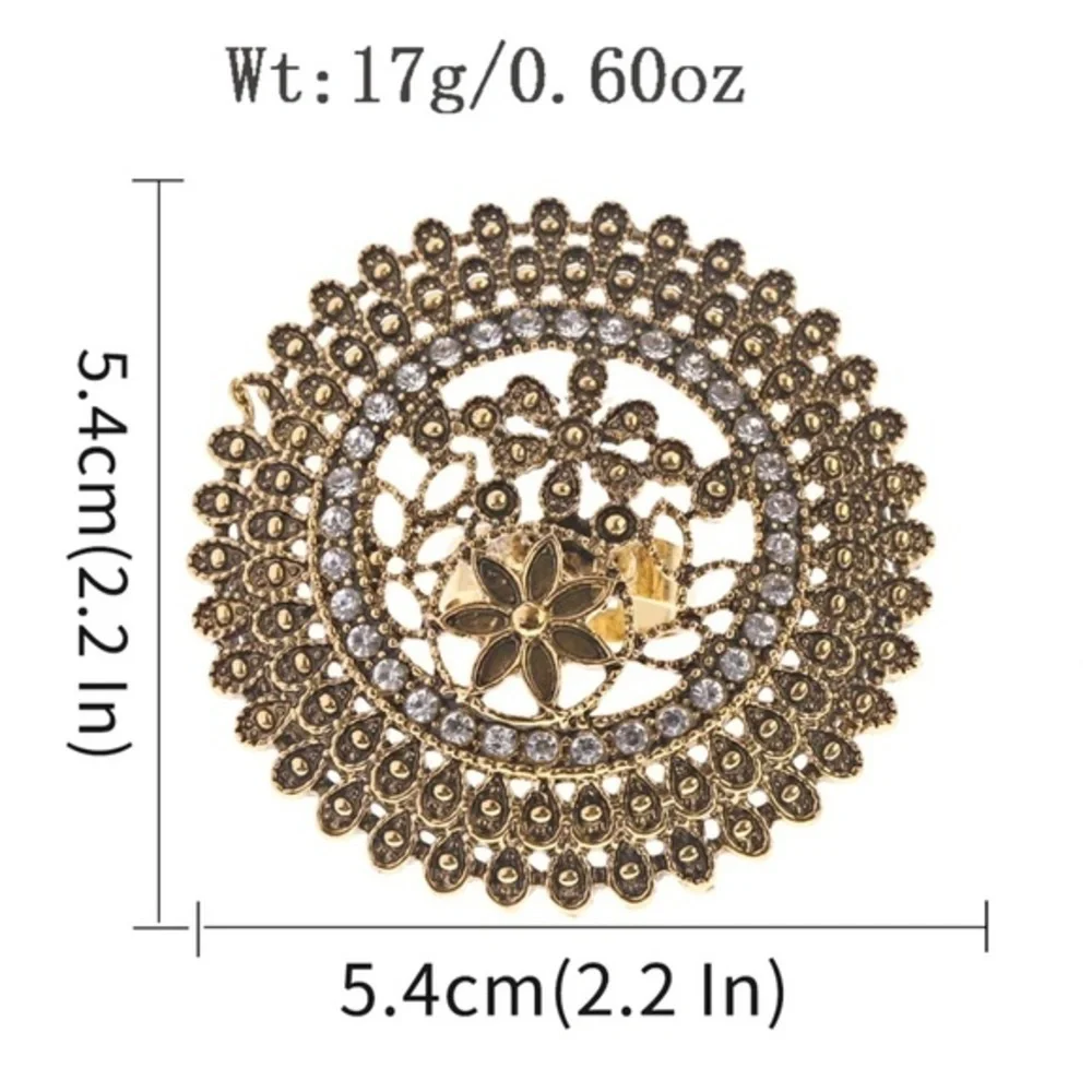 Oversized Medallion Rhinestone Ring ~ Brand New